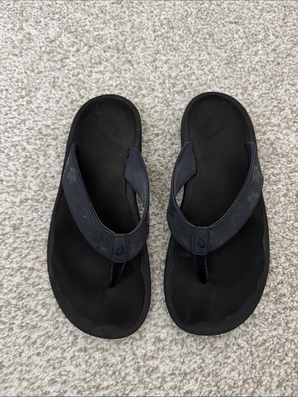 OluKai Ohana Navy Beach Sandals.